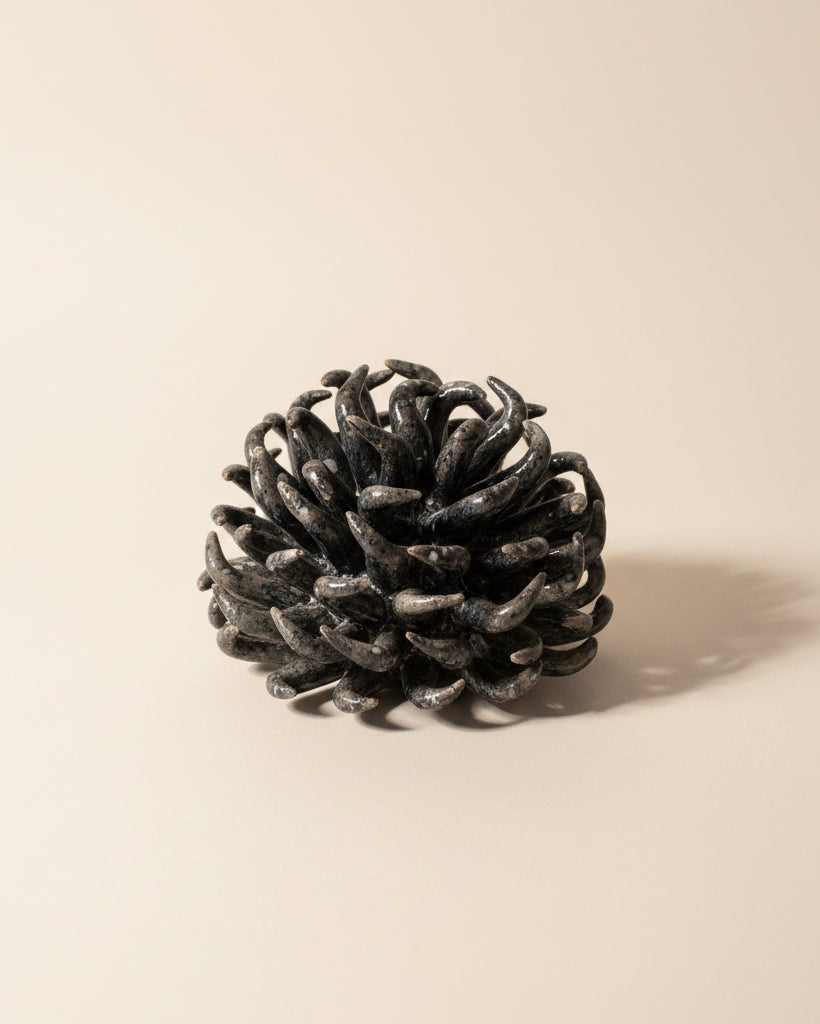 Anemone Decorativo in Ceramica Effetto Marmorizzato