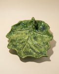 Vassoio Decorativo a Foglia in Ceramica Smaltata