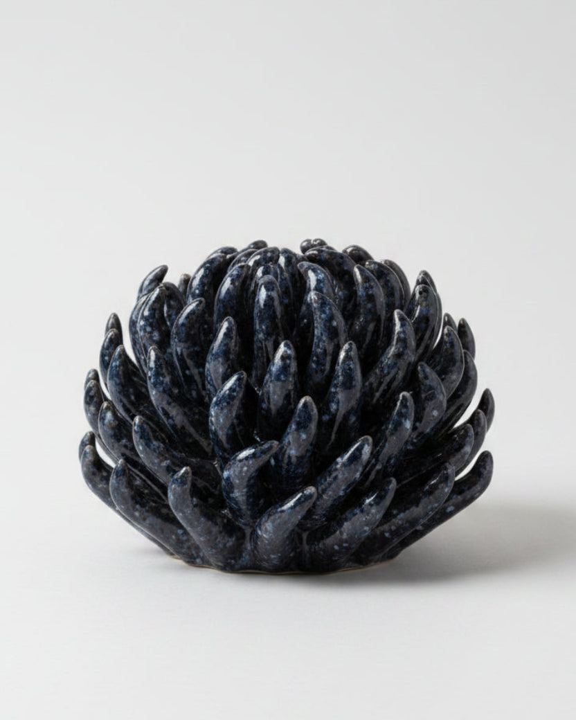 Anemone Decorativo in Ceramica Effetto Marmorizzato